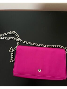 J. Crew pink satin Chain Crossbody Bag